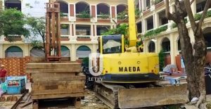 采用铁压系统进行D300钢筋混凝土桩沉桩施工