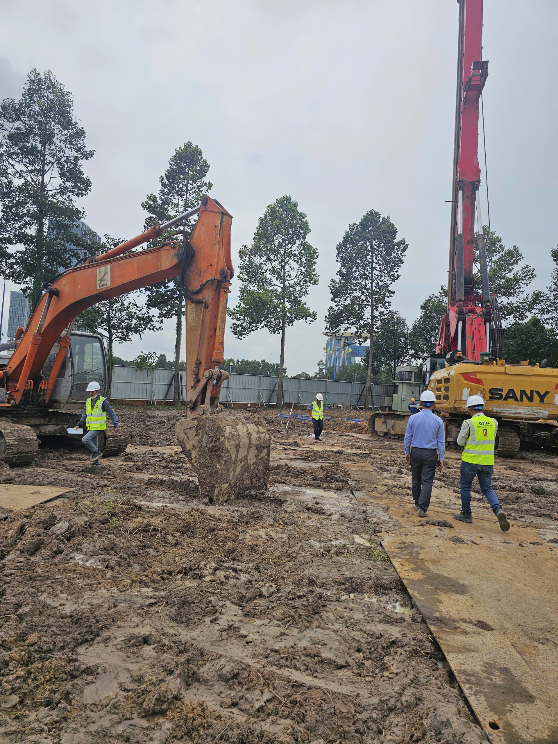 Drilling test pile charms
