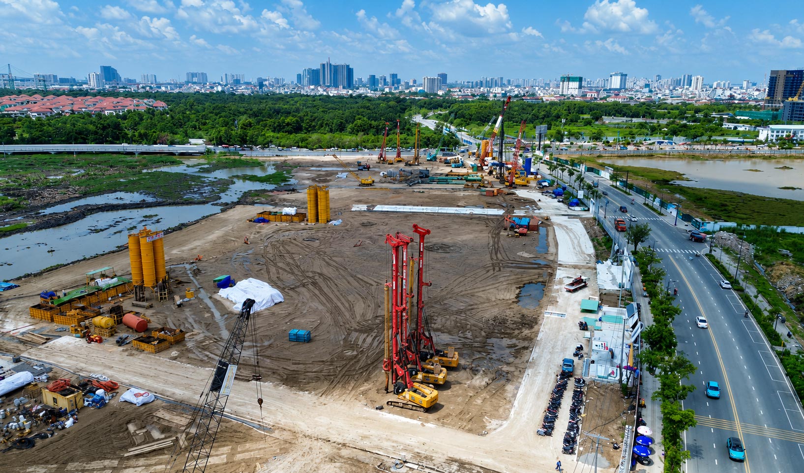 thi công tường vây trung tâm hành chính Q2